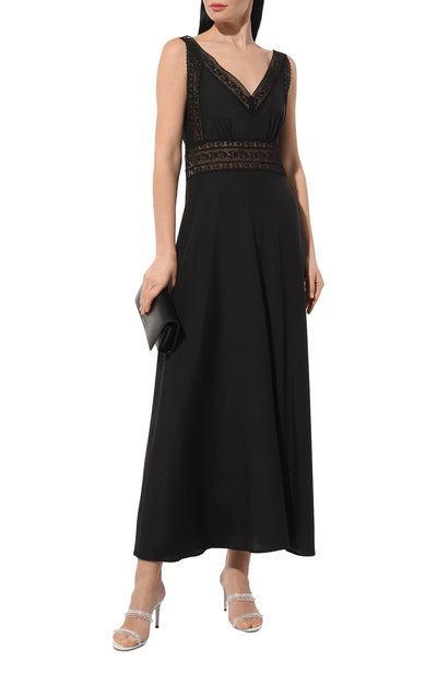 Шелковое платье P.A.R.O.S.H. черного цвета по цене 69950 руб., арт. D725299, фото 2 Шелковое платье P.A.R.O.S.H., арт. D725299, фото 2