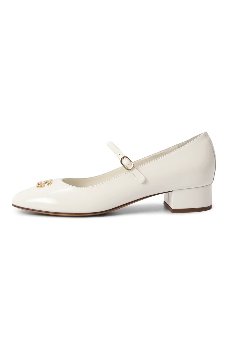 Детские кожаные туфли DOLCE & GABBANA белого цвета, арт. D11034/A1328/37-39 | Фото 2 (Материал внутренний: Натуральная кожа; Нос: Не проставлено; Материал внешний: Натуральная кожа; Автоматизация состава: Проставлено)