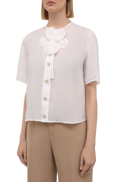 Блузка GIORGIO ARMANI белого цвета по цене 126000 руб., арт. 1WHCC01M/T00NW, фото 3 Блузка GIORGIO ARMANI, арт. 1WHCC01M/T00NW, фото 3