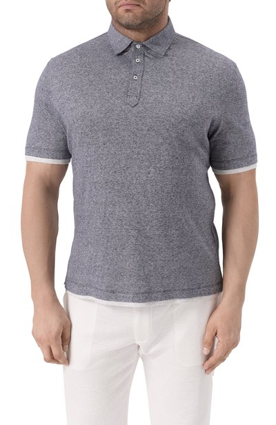 Поло изо льна и хлопка BRUNELLO CUCINELLI, арт. MW8353966, фото 3