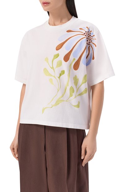 Хлопковая футболка DOROTHEE SCHUMACHER белого цвета по цене 21700 руб., арт. 423601, фото 3 Хлопковая футболка DOROTHEE SCHUMACHER, арт. 423601, фото 3