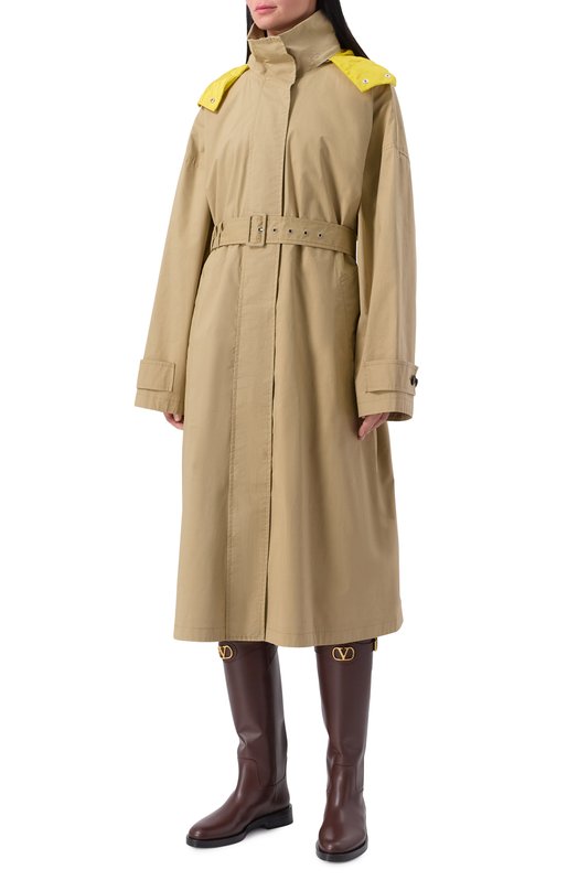 Хлопковый плащ Prada 29X256/15DE Бежевый  29X256/15DE Фото 3