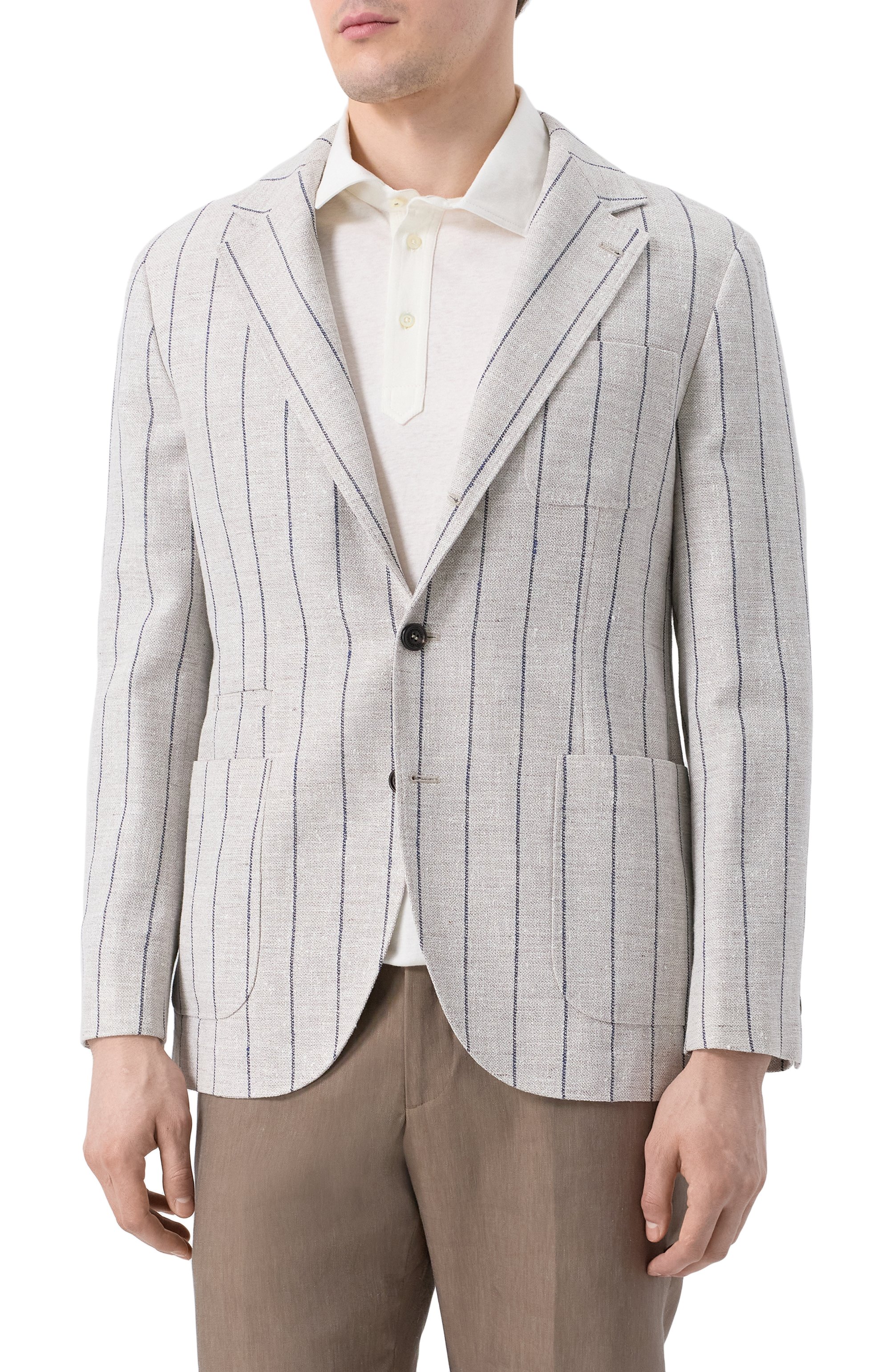 Пиджак изо льна и хлопка BRUNELLO CUCINELLI, арт. MR4747BND, фото 4