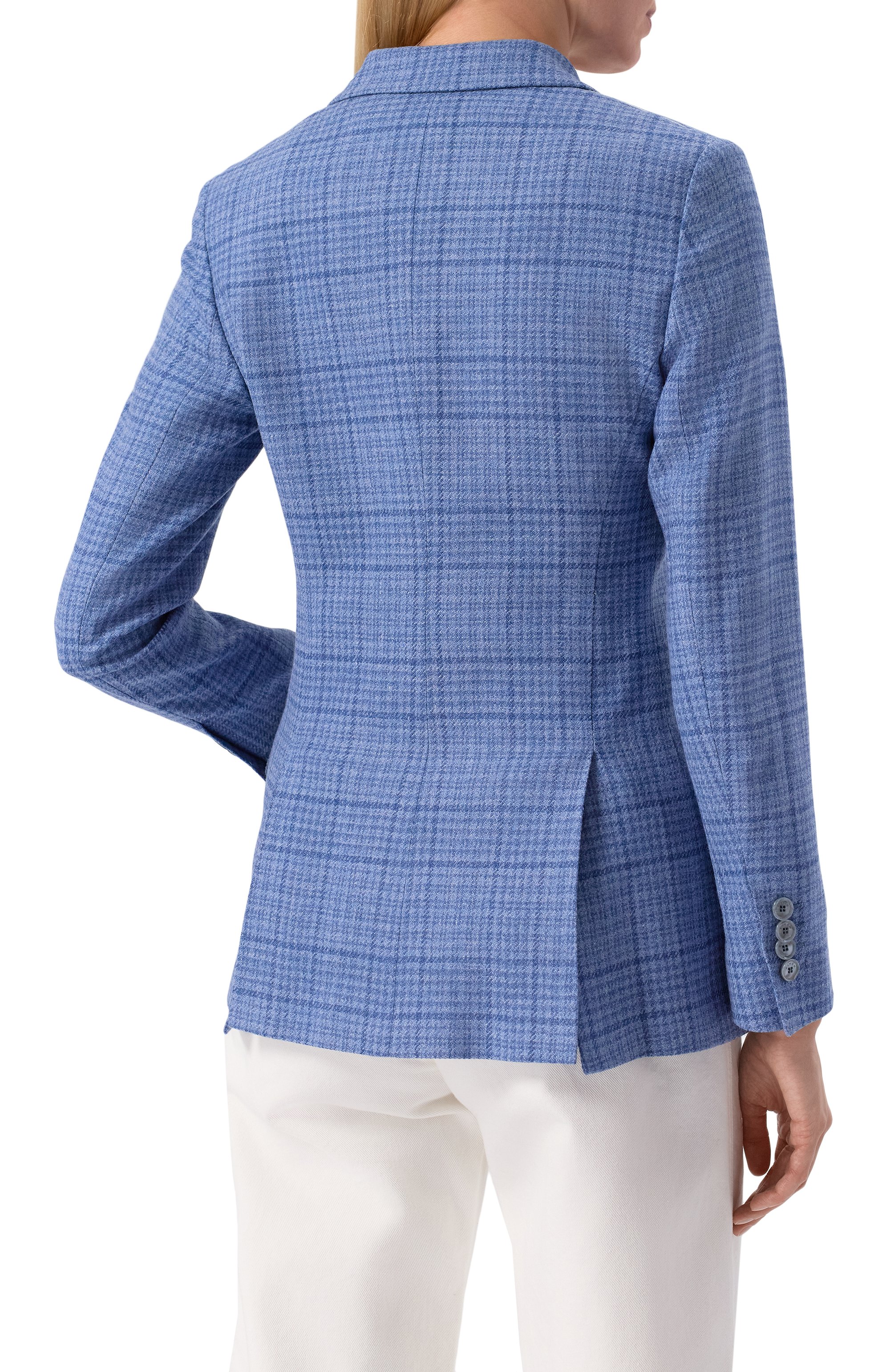 Шерстяной жакет KITON голубого цвета по цене 450500 руб., арт. D46523S0712602, фото 4 Шерстяной жакет KITON, арт. D46523S0712602, фото 4