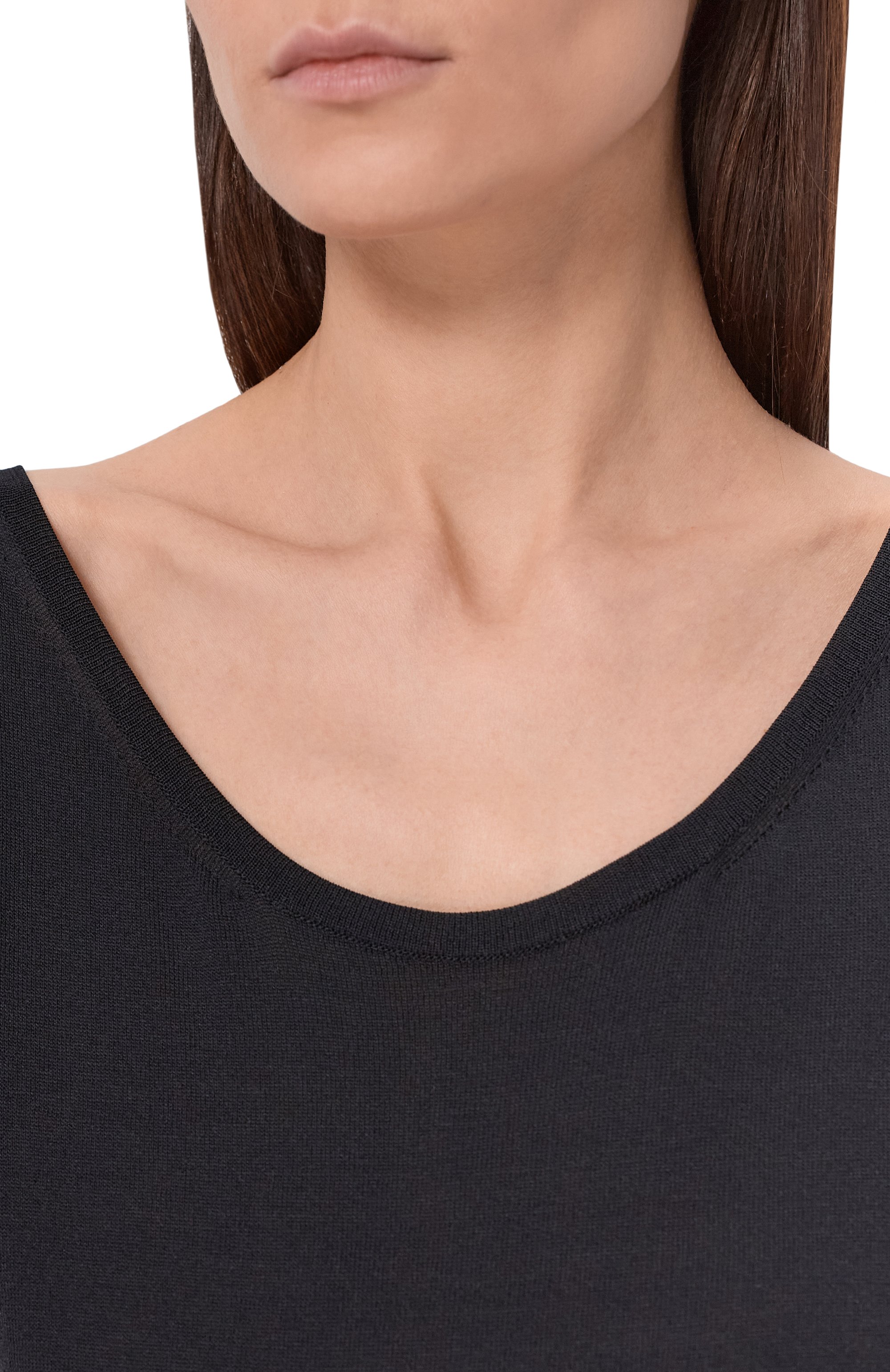 Топ из вискозы PIETRO BRUNELLI черного цвета по цене 16550 руб., арт. MEG039/VIGCRE, фото 5 Топ из вискозы PIETRO BRUNELLI, арт. MEG039/VIGCRE, фото 5