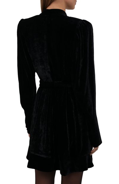 Платье из вискозы и шелка ISABEL MARANT черного цвета по цене 169500 руб., арт. R02098-21H049I/MELY0ZA, фото 4 Платье из вискозы и шелка ISABEL MARANT, арт. R02098-21H049I/MELY0ZA, фото 4