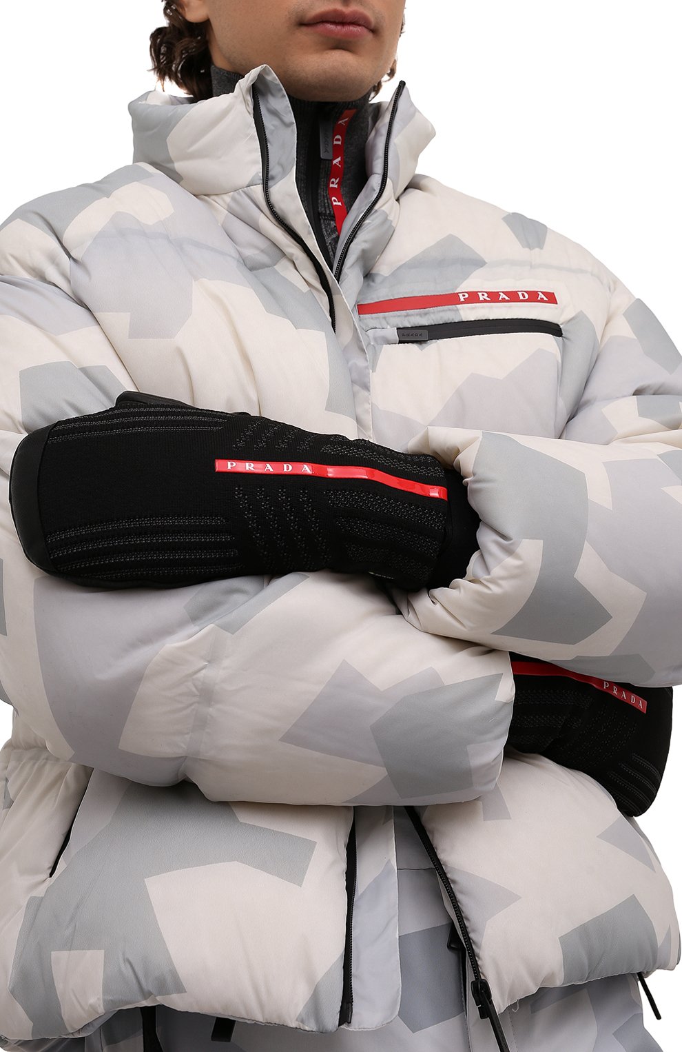 Комбинированные варежки PRADA, арт. 4GG114-3K5X-F0002, фото 2