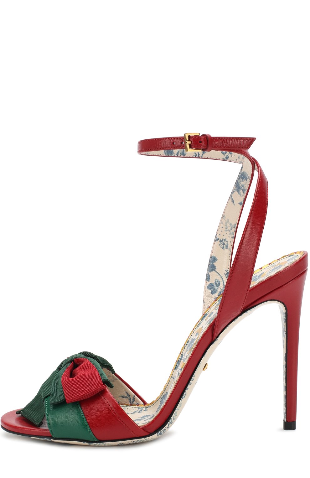 Кожаные босоножки с бантом на шпильке GUCCI, арт. 516206/0HEC0, фото 3