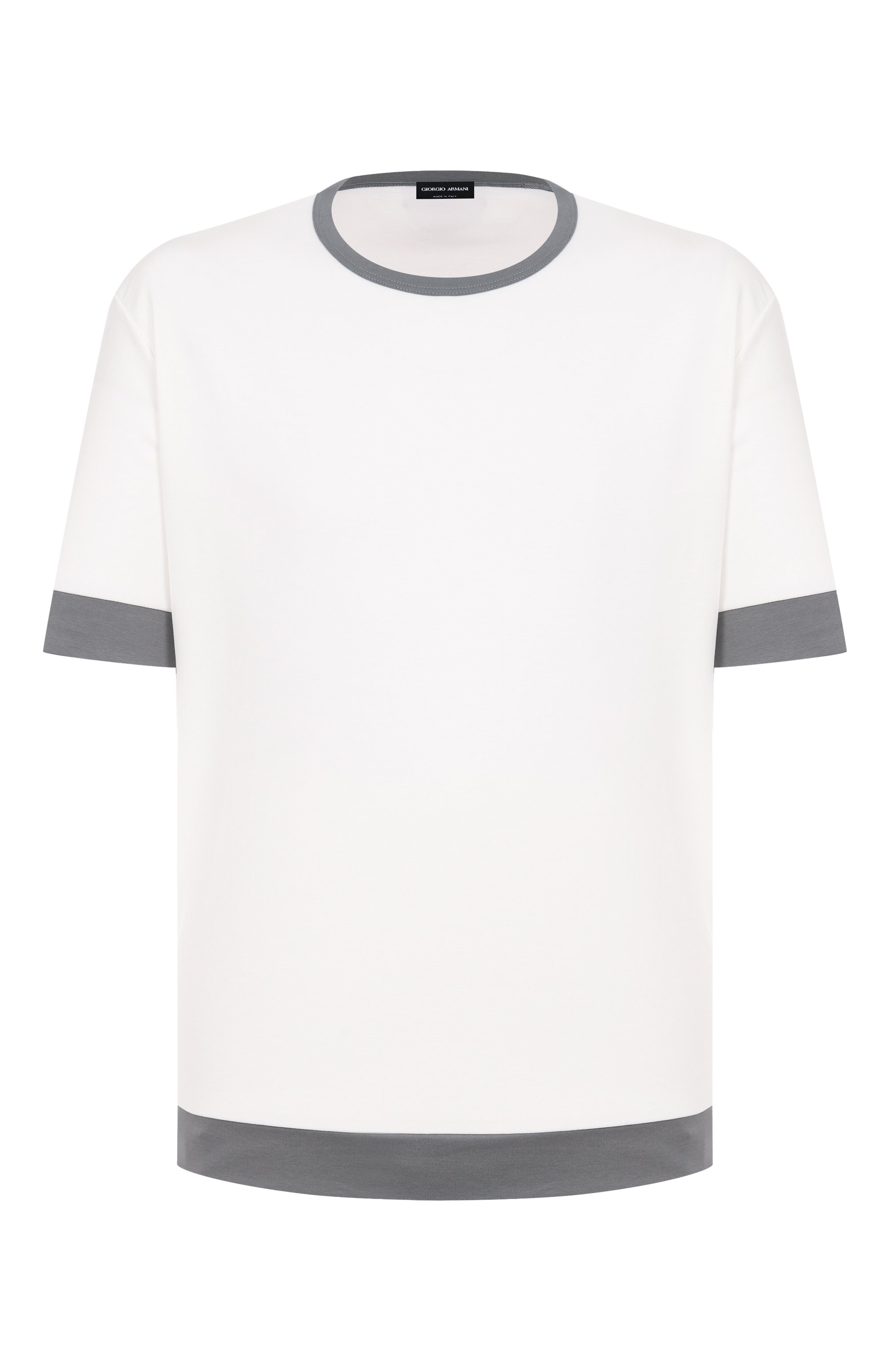 Хлопковая футболка GIORGIO ARMANI белого цвета по цене 55850 руб., арт. GM001948/TE10333, фото 1 Хлопковая футболка GIORGIO ARMANI, арт. GM001948/TE10333, фото 1