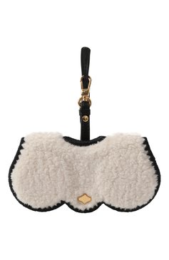 Женские кожаный футляр для очков ANY DI черно-белого цвета, арт. SP101652 SHEARLING | Фото 1 (Нос: Не проставлено; Материал сплава: Проставлено; Материал: Натуральная кожа)