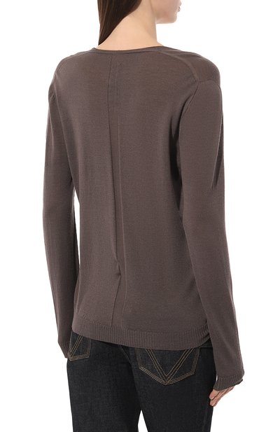 Шерстяной пуловер RICK OWENS коричневого цвета по цене 48100 руб., арт. RP01C5623/M, фото 4 Шерстяной пуловер RICK OWENS, арт. RP01C5623/M, фото 4