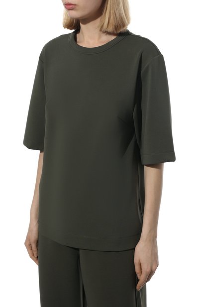 Футболка DRIES VAN NOTEN хаки цвета по цене 35650 руб., арт. 221-031151-4308, фото 3 Футболка DRIES VAN NOTEN, арт. 221-031151-4308, фото 3