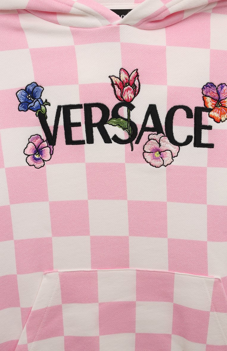 Хлопковое худи VERSACE, арт. 1006744/1A09700/4A-6A, фото 3