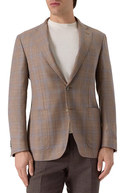 Шерстяной пиджак Canali 23275-CF05069 Коричневый  23275-CF05069 Фото 5