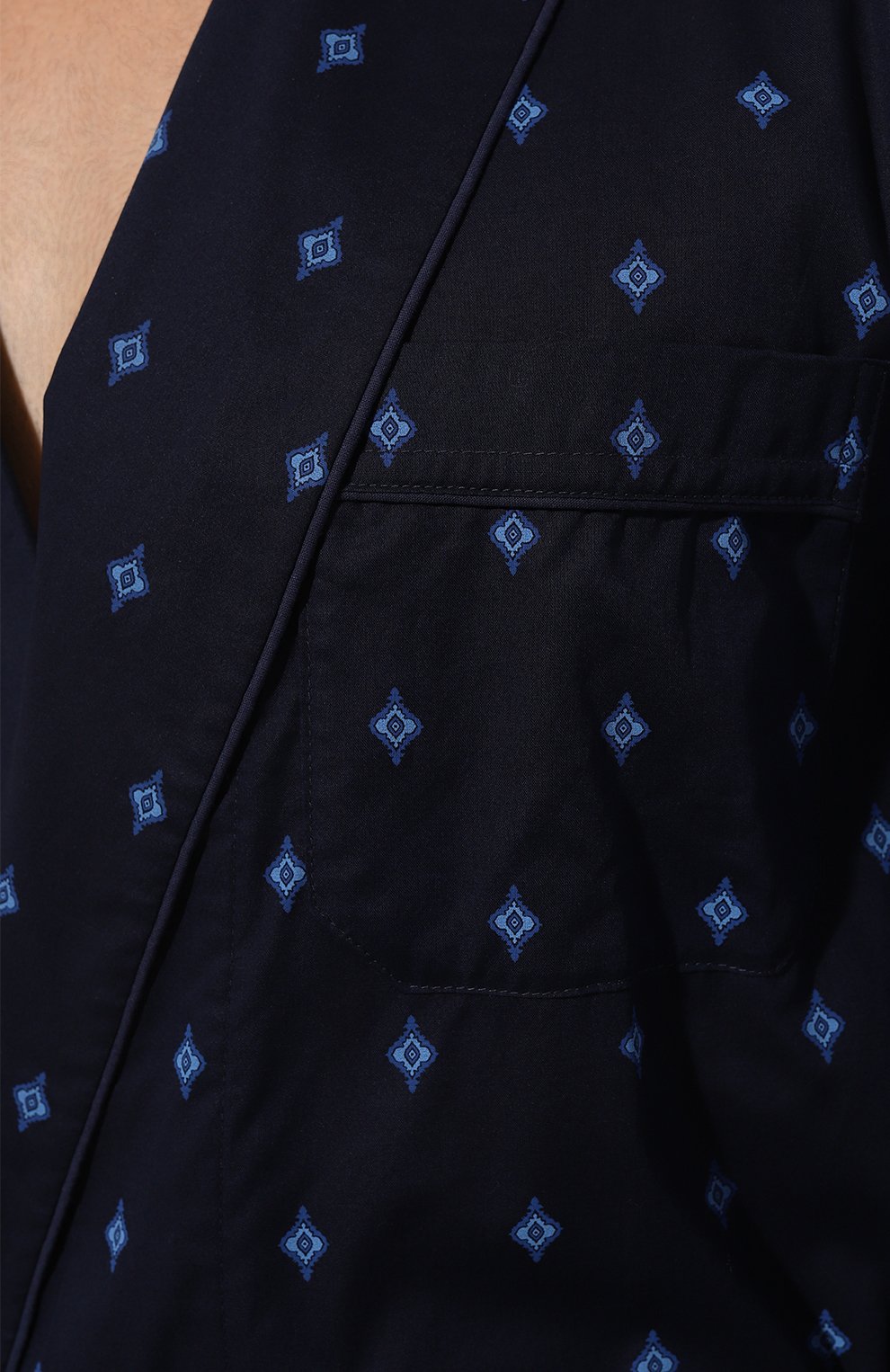 Хлопковый халат DEREK ROSE темно-синего цвета по цене 39500 руб., арт. 5505, фото 5 Хлопковый халат DEREK ROSE, арт. 5505, фото 5