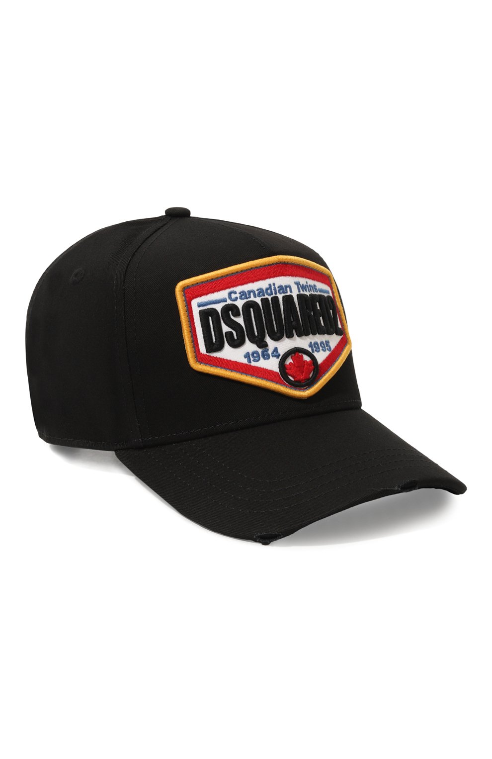 Хлопковая бейсболка DSQUARED2 черного цвета по цене 22400 руб., арт. BCM0763/05C00001, фото 1 Хлопковая бейсболка DSQUARED2, арт. BCM0763/05C00001, фото 1