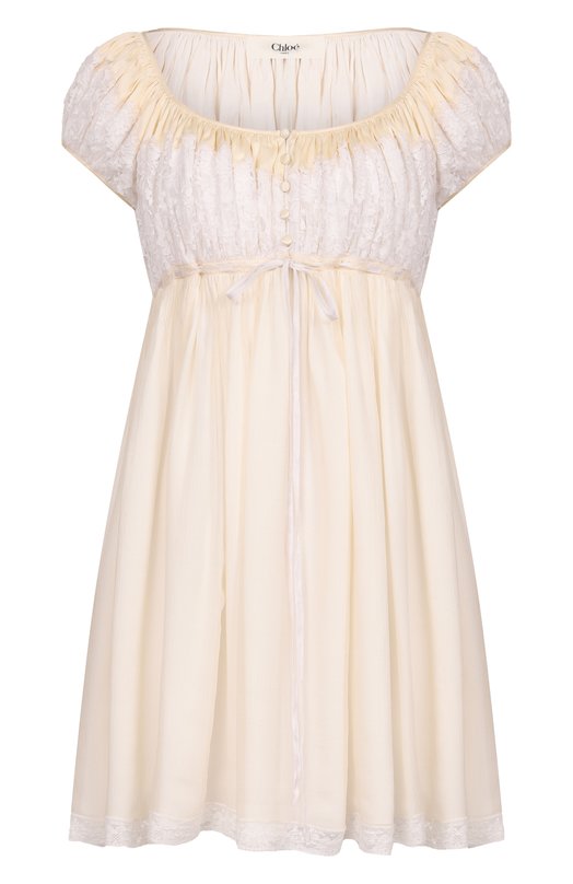 Шелковое платье Chloé CH26SR031001 Кремовый CH26SR031001