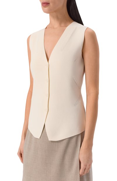 Жилет из вискозы BOSS кремового цвета по цене 25150 руб., арт. 50550866, фото 3 Жилет из вискозы BOSS, арт. 50550866, фото 3