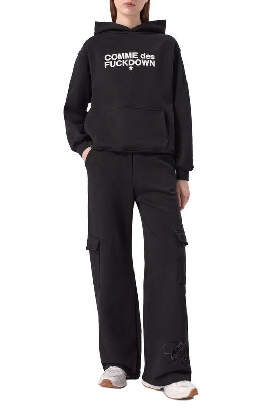 Хлопковые брюки-карго Comme des Fuckdown CFABW01398 Чёрный  CFABW01398 Фото 2