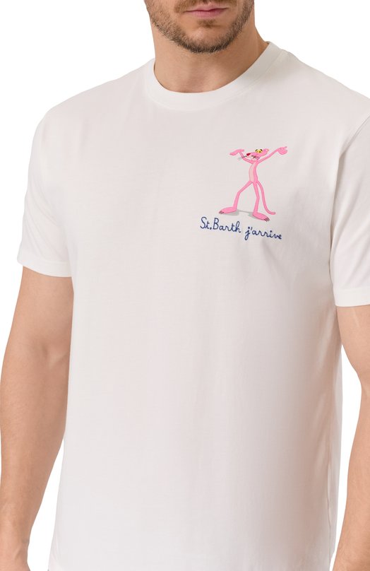 Хлопковая футболка MC2 Saint Barth STBM TSHIRT MAN/05390H Белый  STBM TSHIRT MAN/05390H Фото 5