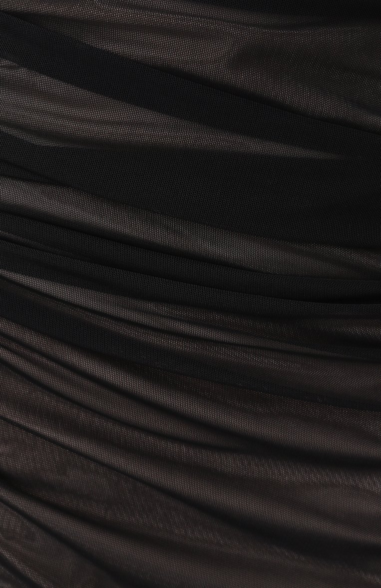 Женское платье MUGLER черного цвета, арт. 25P3R01727595 | Фото 6 (Рукава: Длинные; Материал сплава: Проставлено; Длина Ж (юбки, платья, шорты): Макси; Драгоценные камни: Проставлено; Женское Кросс-КТ: Платье-одежда; Стили: Готика; Случай: Коктейльный; Материал внешний: Синтетический материал)