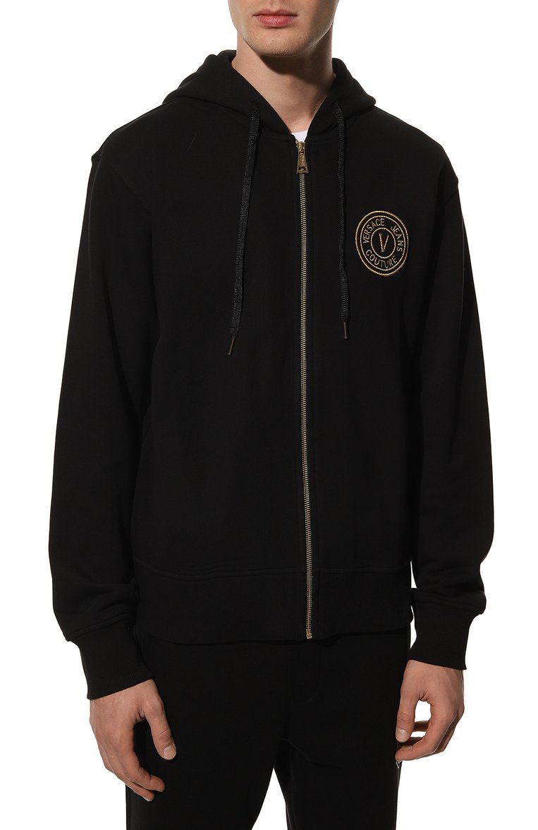 Хлопковая толстовка VERSACE JEANS COUTURE, арт. 72GAIT04-72UP301 R BIS VEMBLEM EMBR0 S BLACK+G0LD/, фото 1