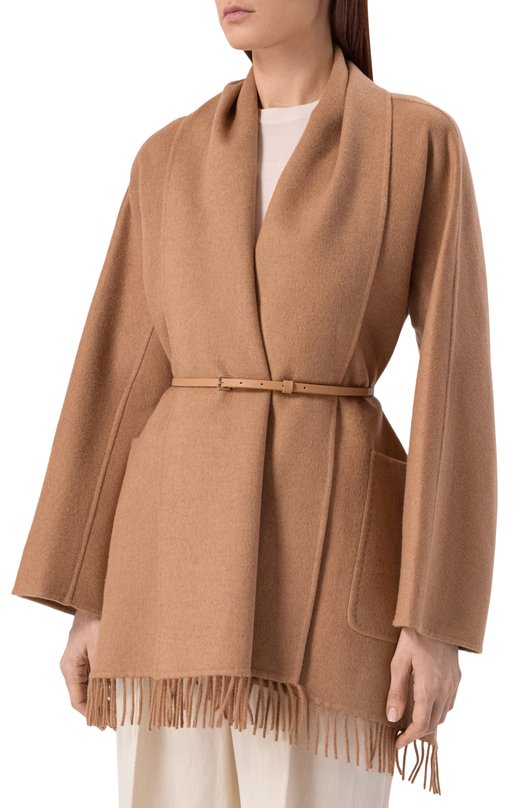 Шерстяное пальто Max Mara MXMABILITA Бежевый  MXMABILITA Фото 3