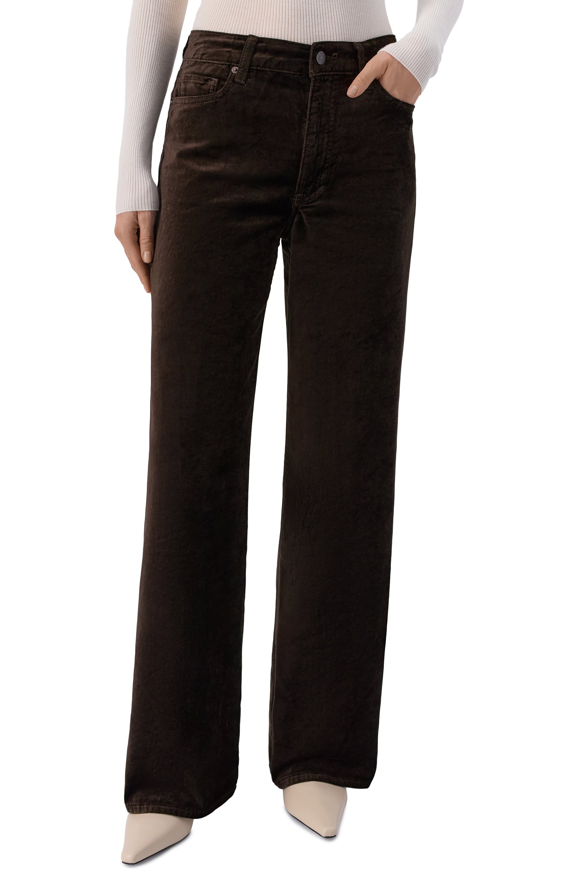 Бархатные брюки FRAME DENIM, арт. LSP411/LE SLIM PALAZZ0 VELVETEEN, фото 3