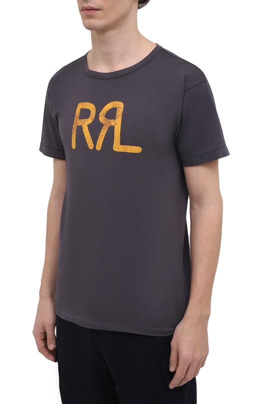 Хлопковая футболка RRL Серый, фото 3