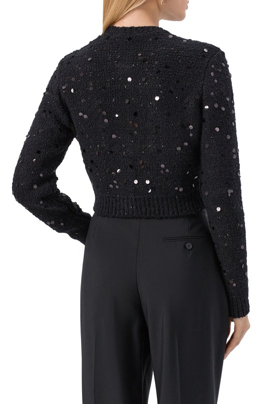 Кардиган с отделкой пайетками Dolce & Gabbana FXVC2Z/JFMZX Чёрный  FXVC2Z/JFMZX Фото 4