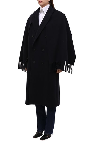 Шерстяное пальто BALENCIAGA темно-синего цвета по цене 309000 руб., арт. 675421/TLU22, фото 3 Шерстяное пальто BALENCIAGA, арт. 675421/TLU22, фото 3