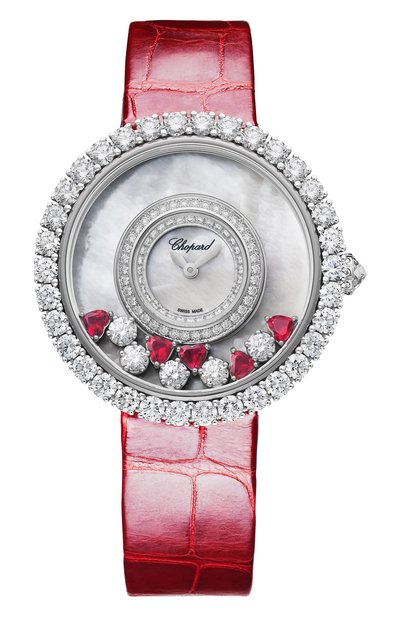 Женские часы happy diamonds icons round "ruby heart" CHOPARD, арт. 204445-1006