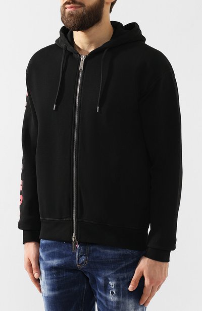 Хлопковая толстовка DSQUARED2 черного цвета по цене 39200 руб., арт. S74HG0062/S25030, фото 3 Хлопковая толстовка DSQUARED2, арт. S74HG0062/S25030, фото 3