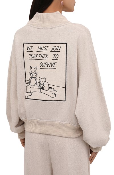 Свитер из вискозы и хлопка LOEWE кремового цвета по цене 94050 руб., арт. S359341XAL, фото 4 Свитер из вискозы и хлопка LOEWE, арт. S359341XAL, фото 4