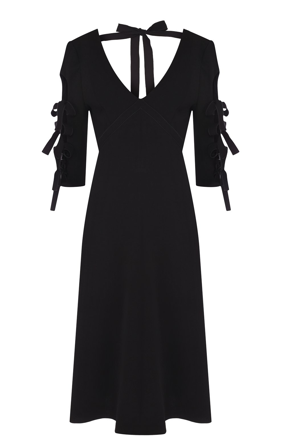 Однотонное платье с укороченным рукавом и v-образным вырезом BOTTEGA VENETA, арт. 513227/VZX60, фото 1