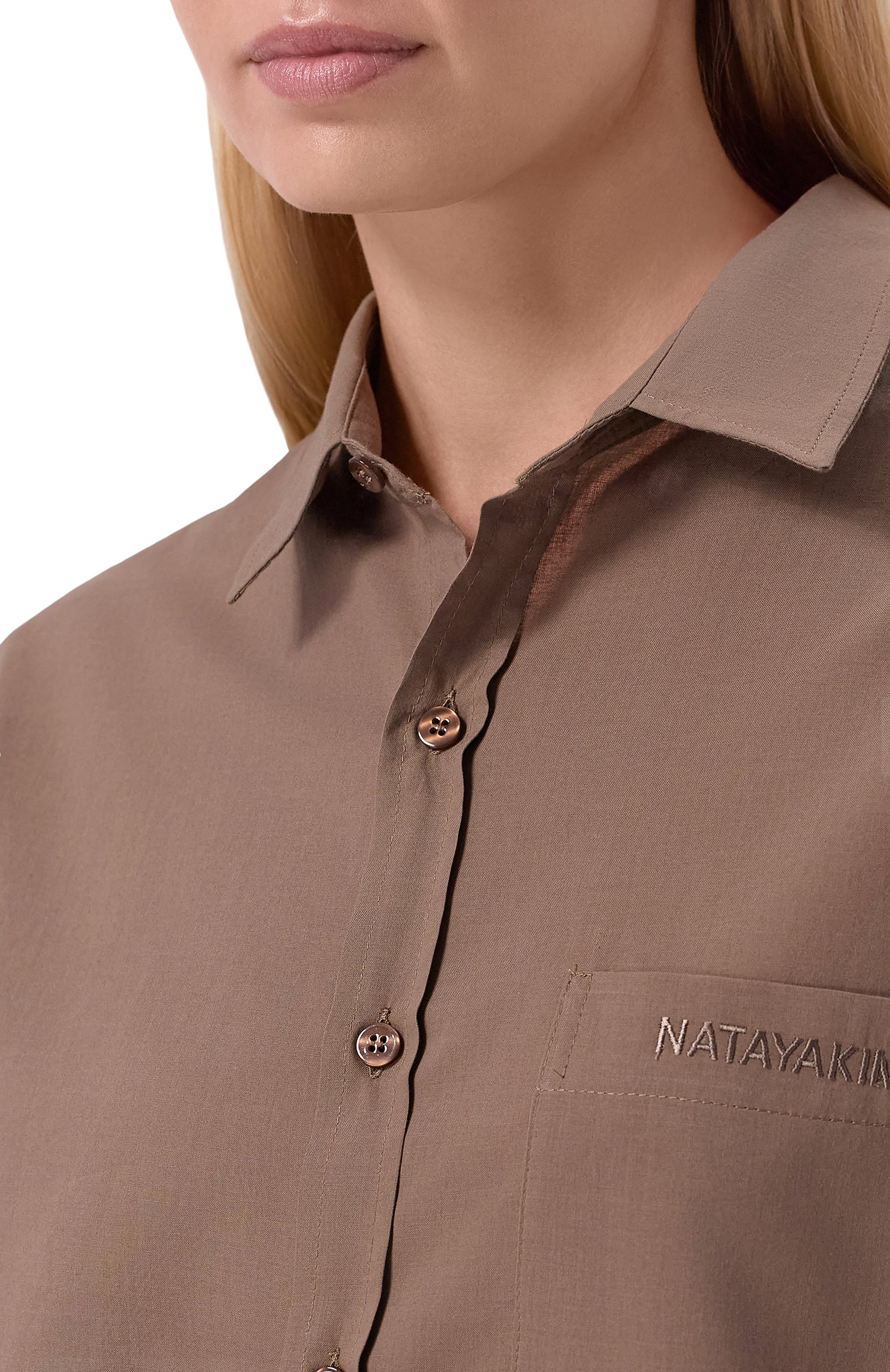 Хлопковые шорты NATAYAKIM коричневого цвета по цене 62370 руб., арт. NY-400BW, фото 5 Хлопковые шорты NATAYAKIM, арт. NY-400BW, фото 5