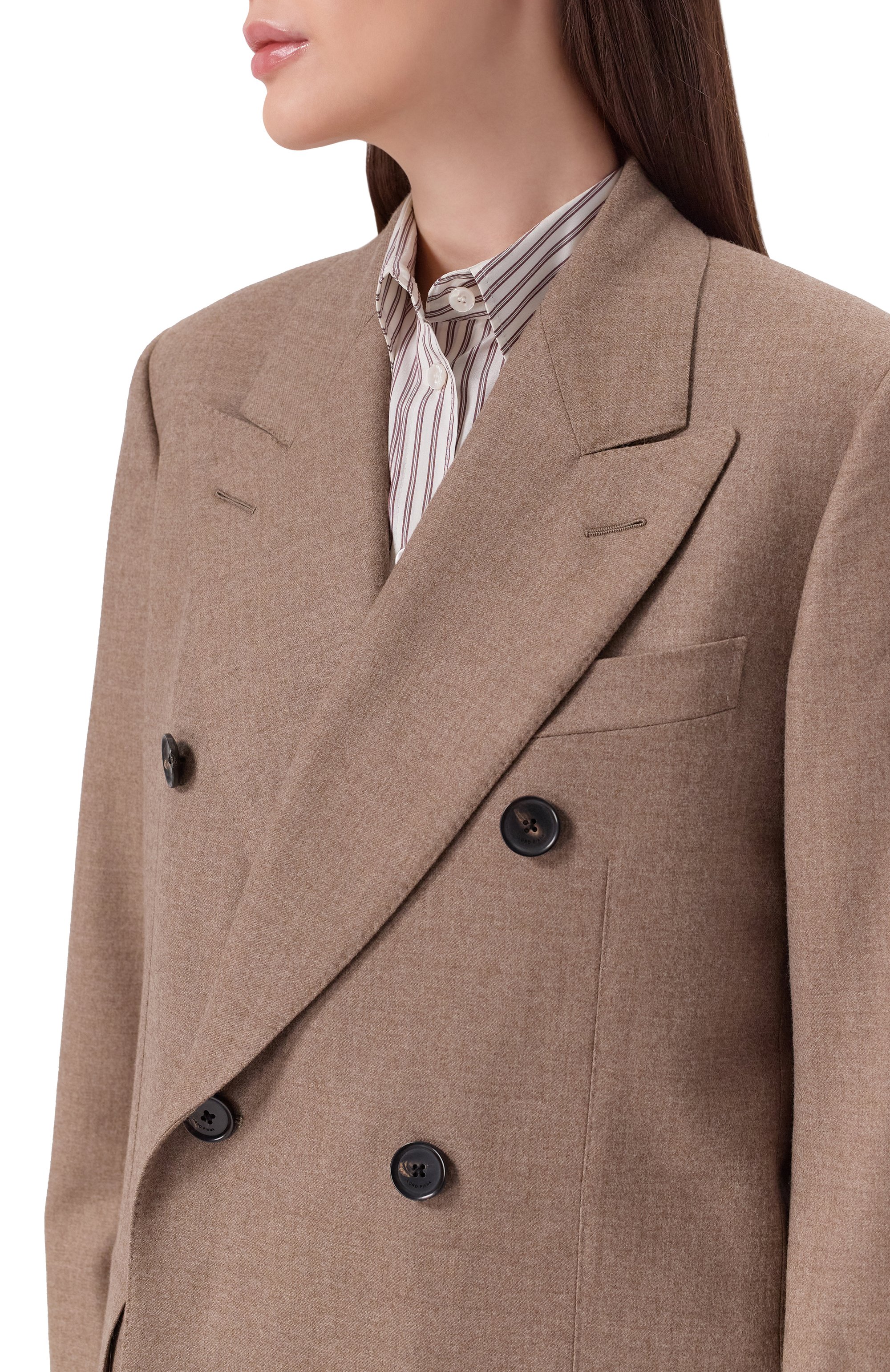 Шерстяное пальто LORO PIANA темно-бежевого цвета по цене 717000 руб., арт. FA03484, фото 5 Шерстяное пальто LORO PIANA, арт. FA03484, фото 5