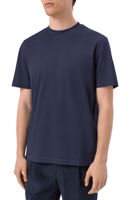 Хлопковая футболка Brioni UJSY0L/0D620 Синий  UJSY0L/0D620 Фото 3