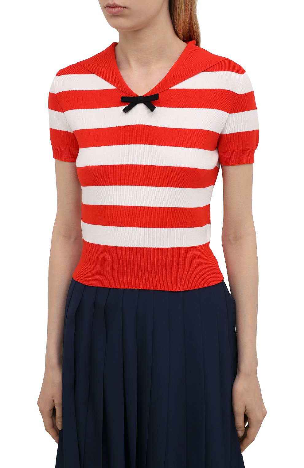 Хлопковый пуловер MIU MIU, арт. MML469-1Y4X-F0D17, фото 3