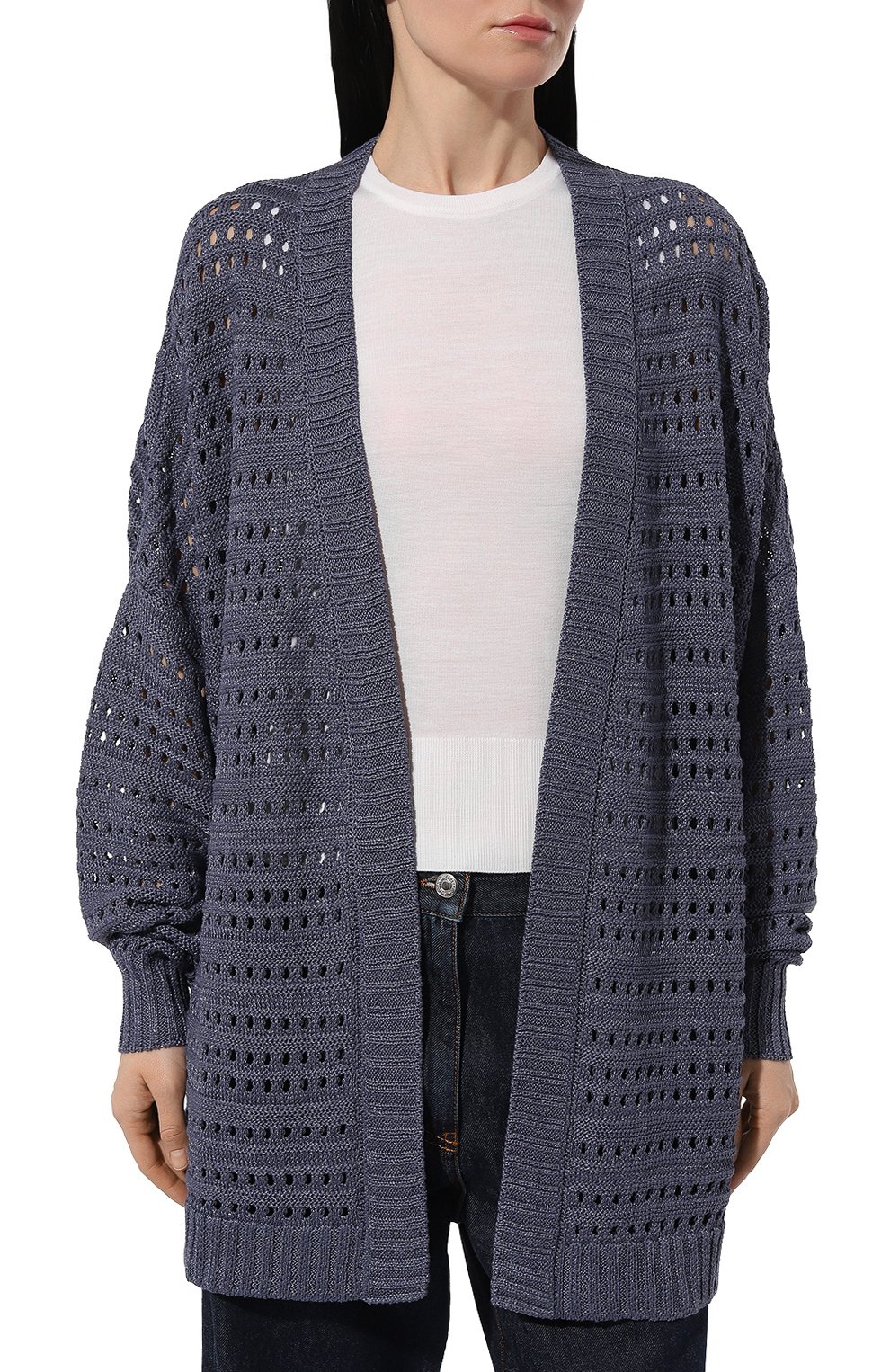 Кардиган из вискозы FREEAGE синего цвета по цене 29040 руб., арт. S24.CR056.7170.409, фото 3 Кардиган из вискозы FREEAGE, арт. S24.CR056.7170.409, фото 3