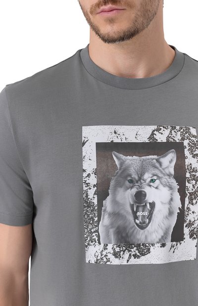 Хлопковая футболка BOSS ORANGE, арт. 50554615, фото 5