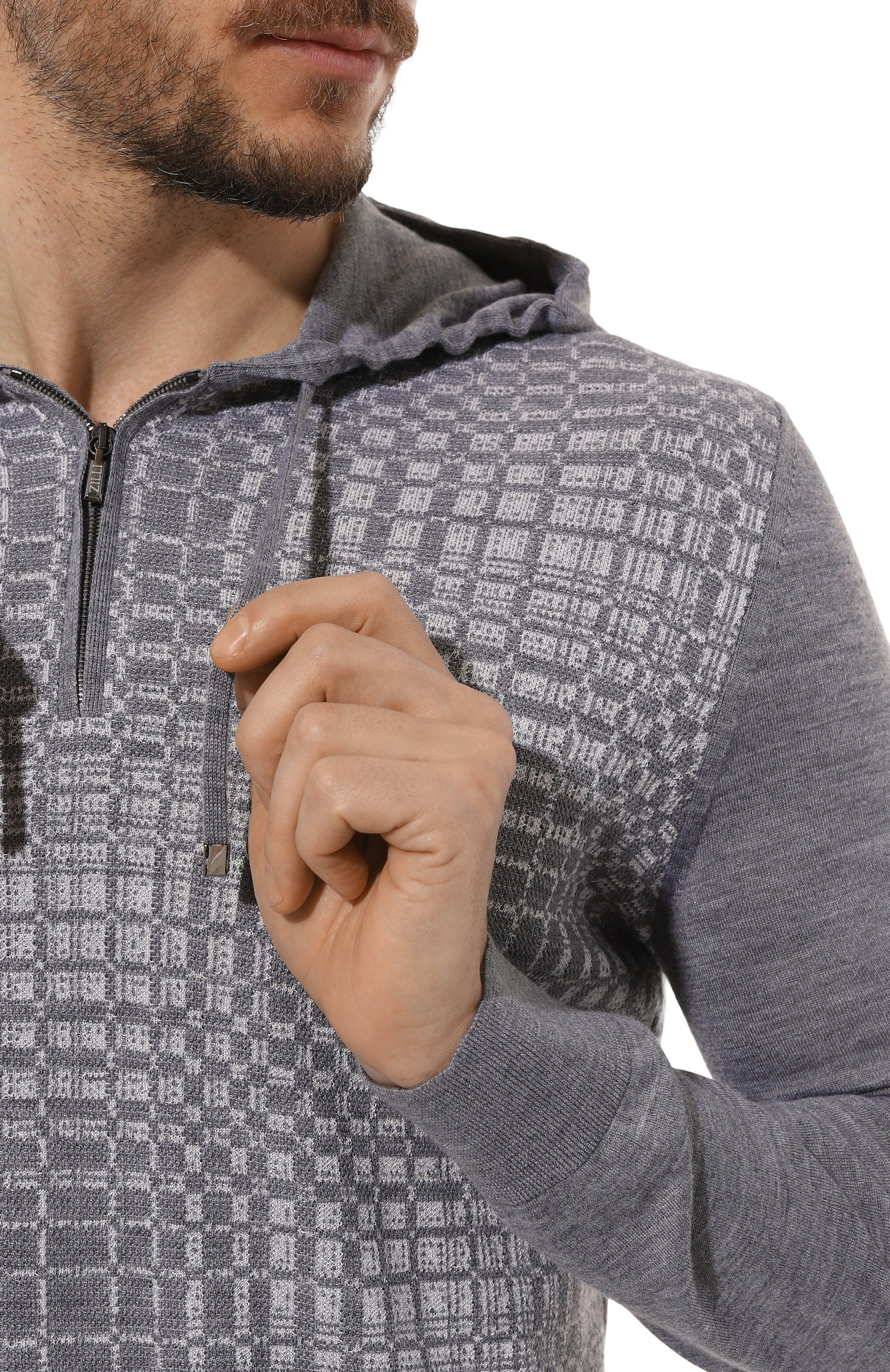 Худи из шерсти и шелка ZILLI, арт. KH0001M0230VRAD00, фото 5