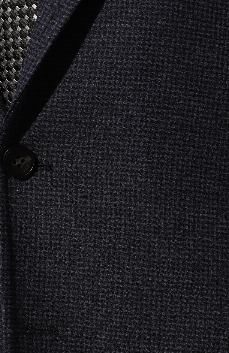 Мужской шерстяной костюм SARTORIO темно-синего цвета, арт. SG2200_SPN2/S0670702/62-68 | Фото 6 (Рукава: Длинные; Материал подклада: Купро; Материал внешний: Шерсть; Стили: Классический; Костюмы М: Однобортный; Big sizes: Big Sizes)