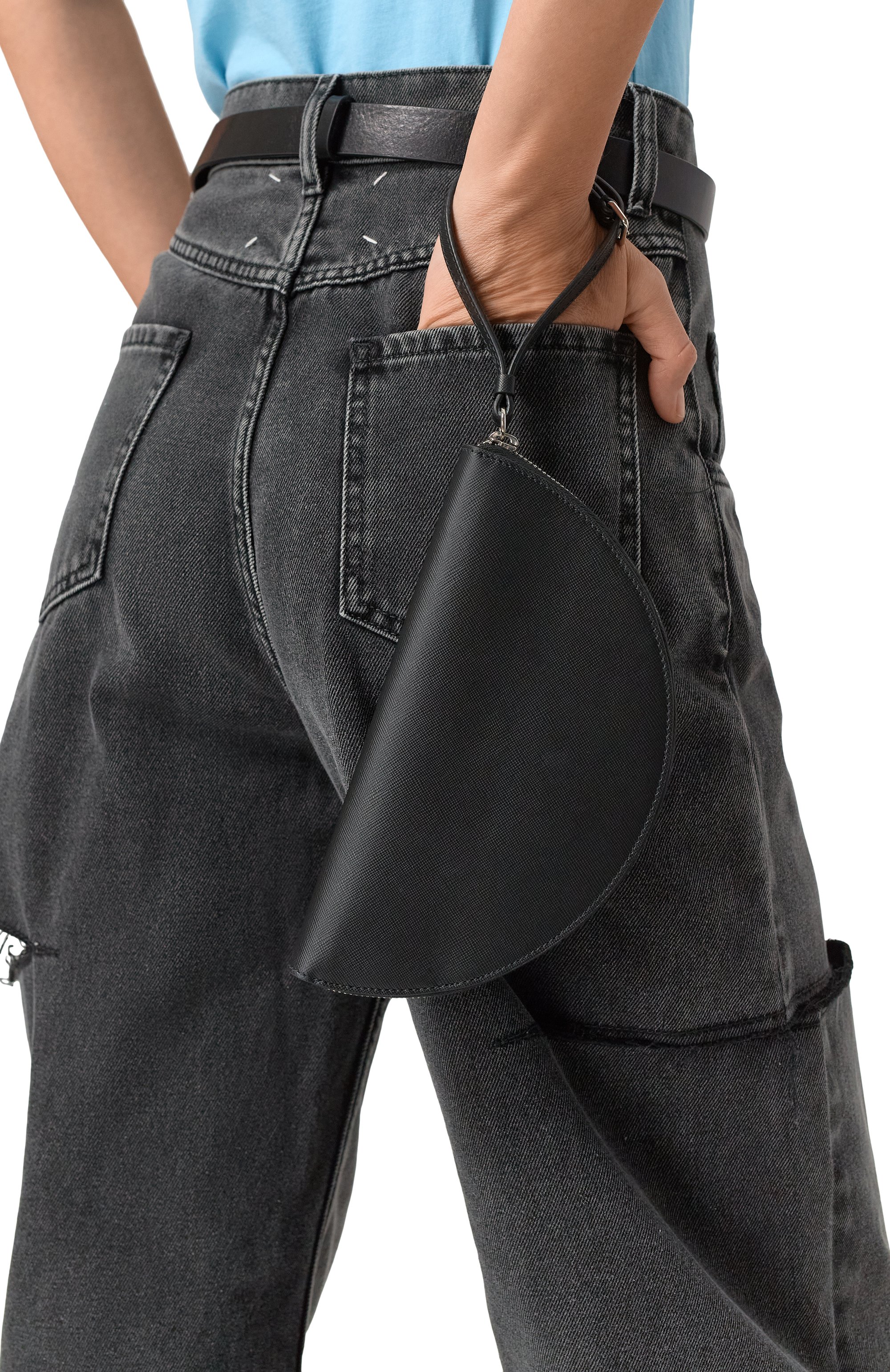 Кожаный клатч halfmoon MAISON MARGIELA, арт. SA2VL0018/P6799, фото 2