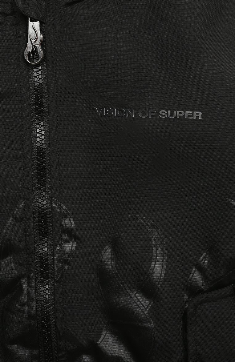 Детского бомбер VISION OF SUPER черного цвета, арт. GBV4300J | Фото 3 (Рукава: Длинные; Кросс-КТ: бомбер; Материал внешний: Синтетический материал; Материал сплава: Проставлено; Материал подклада: Синтетический материал; Драгоценные камни: Проставлено)