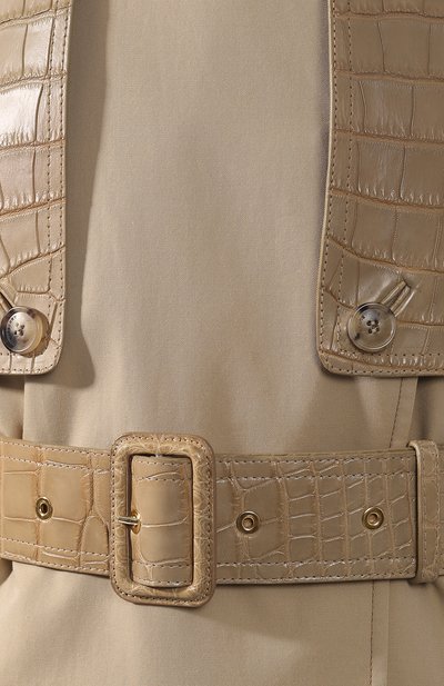 Хлопковый тренч с кожаной отделкой BURBERRY, арт. 4548564, фото 5