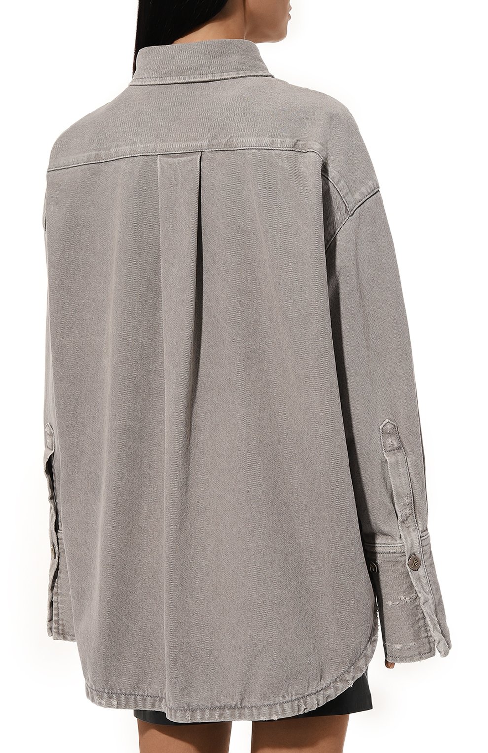 Джинсовая рубашка THE ATTICO серого цвета по цене 82850 руб., арт. 247WCB68, фото 4 Джинсовая рубашка THE ATTICO, арт. 247WCB68, фото 4