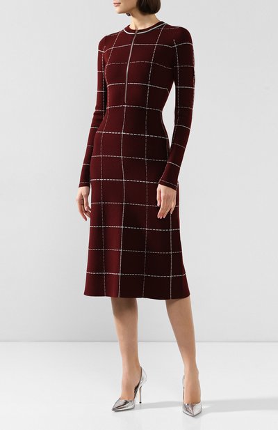 Шерстяное платье VICTORIA BECKHAM бордового цвета по цене 144000 руб., арт. DR KNT 61143, фото 3 Шерстяное платье VICTORIA BECKHAM, арт. DR KNT 61143, фото 3