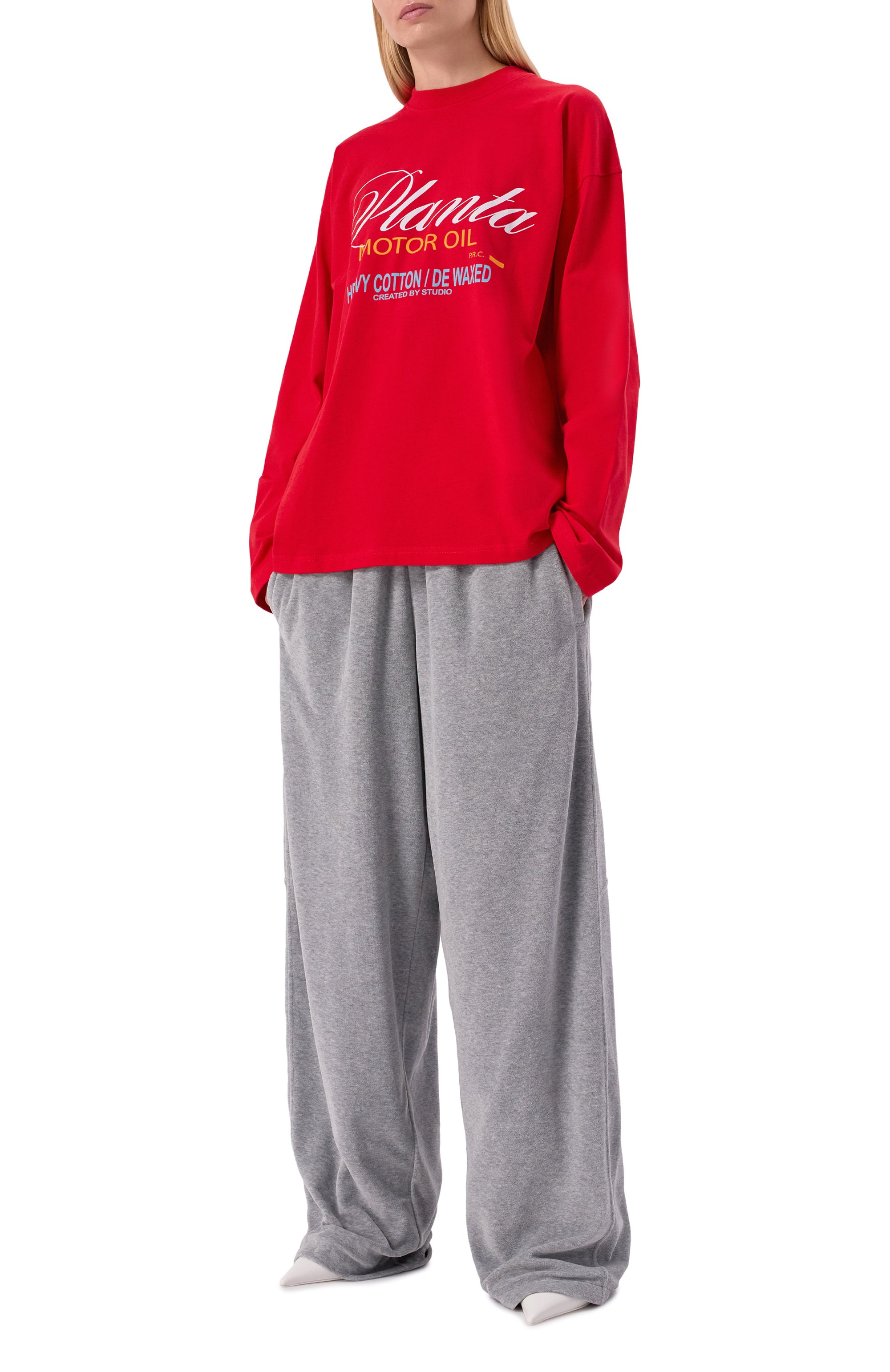 Хлопковый лонгслив PLANTA ROSA, арт. PR/L01.1/MOTOROIL-WHITE/220, фото 5