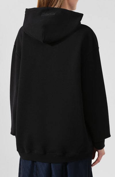 Хлопковое худи VETEMENTS черного цвета по цене 49350 руб., арт. SS20TR311 1620/W/BLACK, фото 4 Хлопковое худи VETEMENTS, арт. SS20TR311 1620/W/BLACK, фото 4